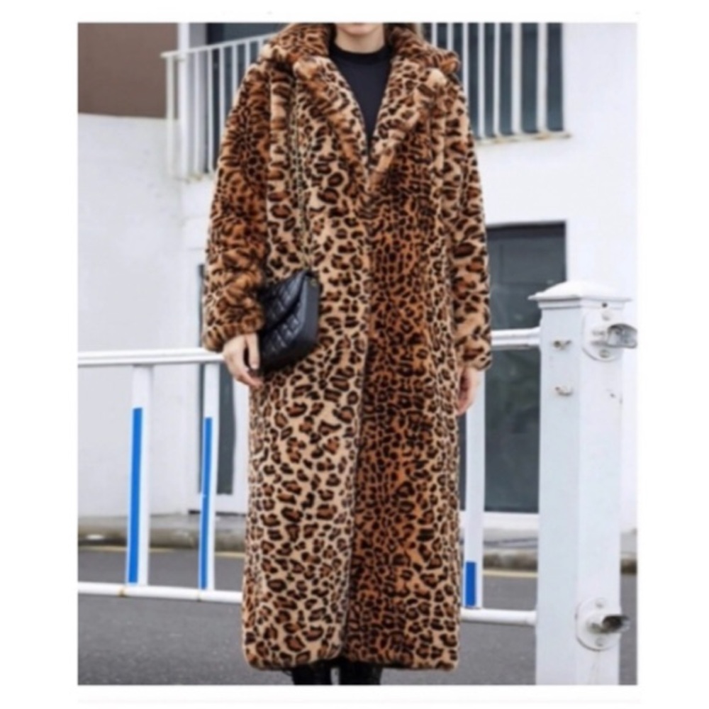SANDOVA • Mob Boss • Gorgeous Leopard Print Long Faux Fur Coat - Picture 1 of 12